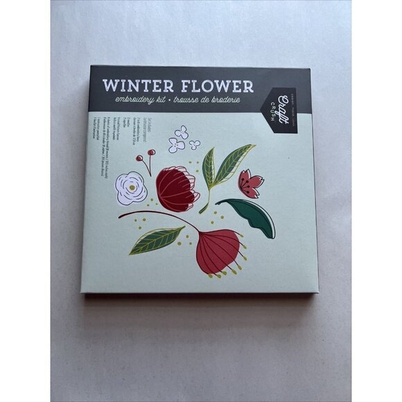 Craft Crush ~ Winter Flower Embroidery Kit ‎ ~ New Sealed Fab Fit Fun  13 Piece - Picture 1 of 3